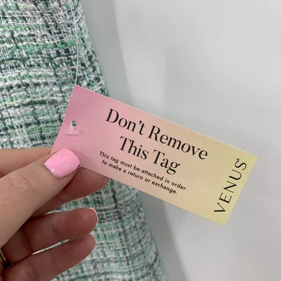 Venus Terrace Tweed Mini Shift Dress in Blue Multi Sz 6 - Picture 11 of 16